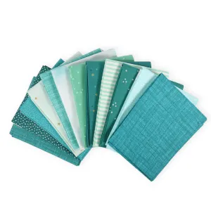 Wintergreen (12) Piece Fat Quarter Bundle - Blue Green Fabric Bundle